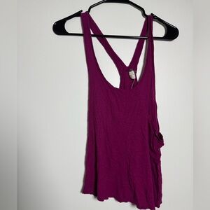 Free People We The Free Magenta Ribbed Racerback Swing Tank Top XS